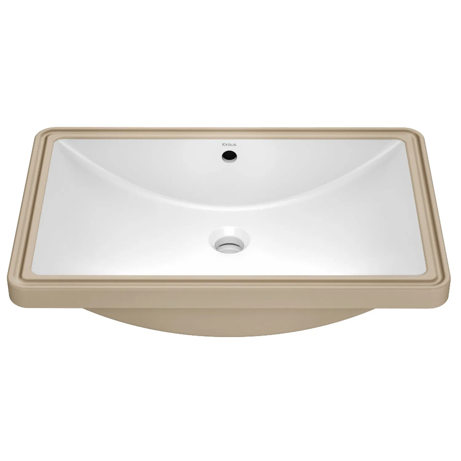 Discount Elavo 23" Rectangular Porcelain Undermount Bathroom Sink in White Undermount