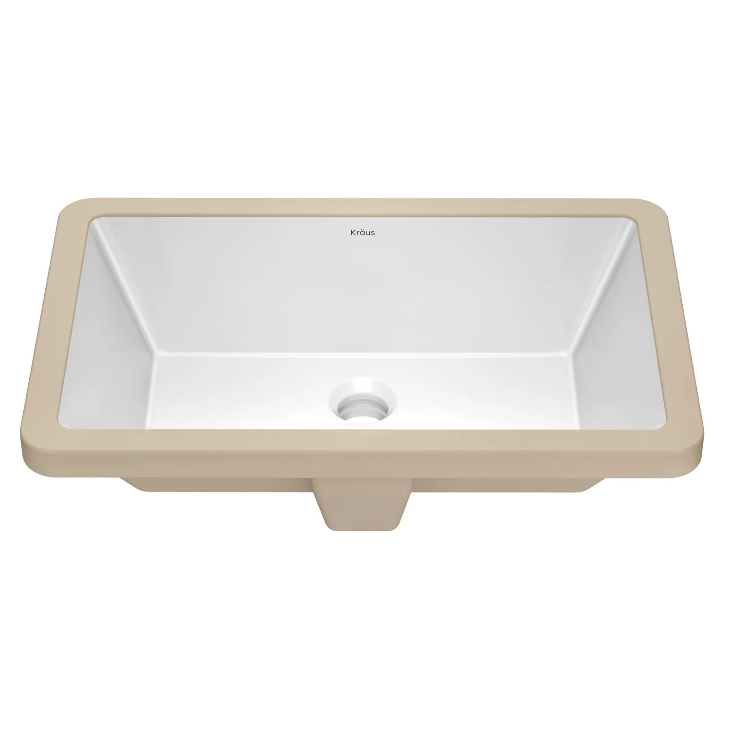 Elavo 21-1/8" Rectangular Porcelain Undermount Bathroom Sink in White Undermount