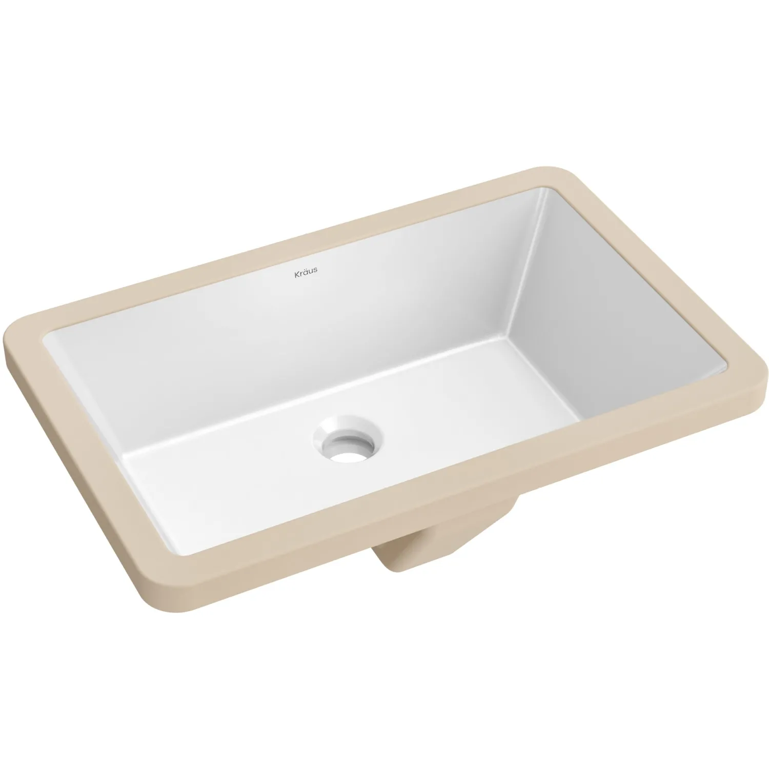 Elavo 21-1/8" Rectangular Porcelain Undermount Bathroom Sink in White Undermount