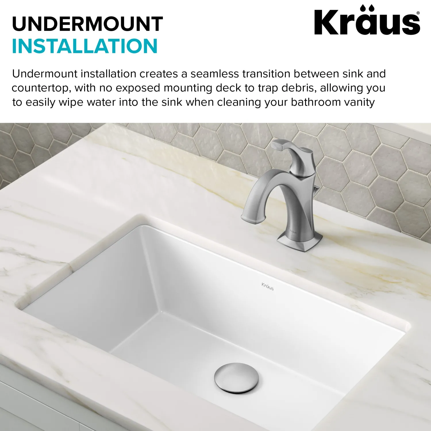 Elavo 21-1/8" Rectangular Porcelain Undermount Bathroom Sink in White Undermount