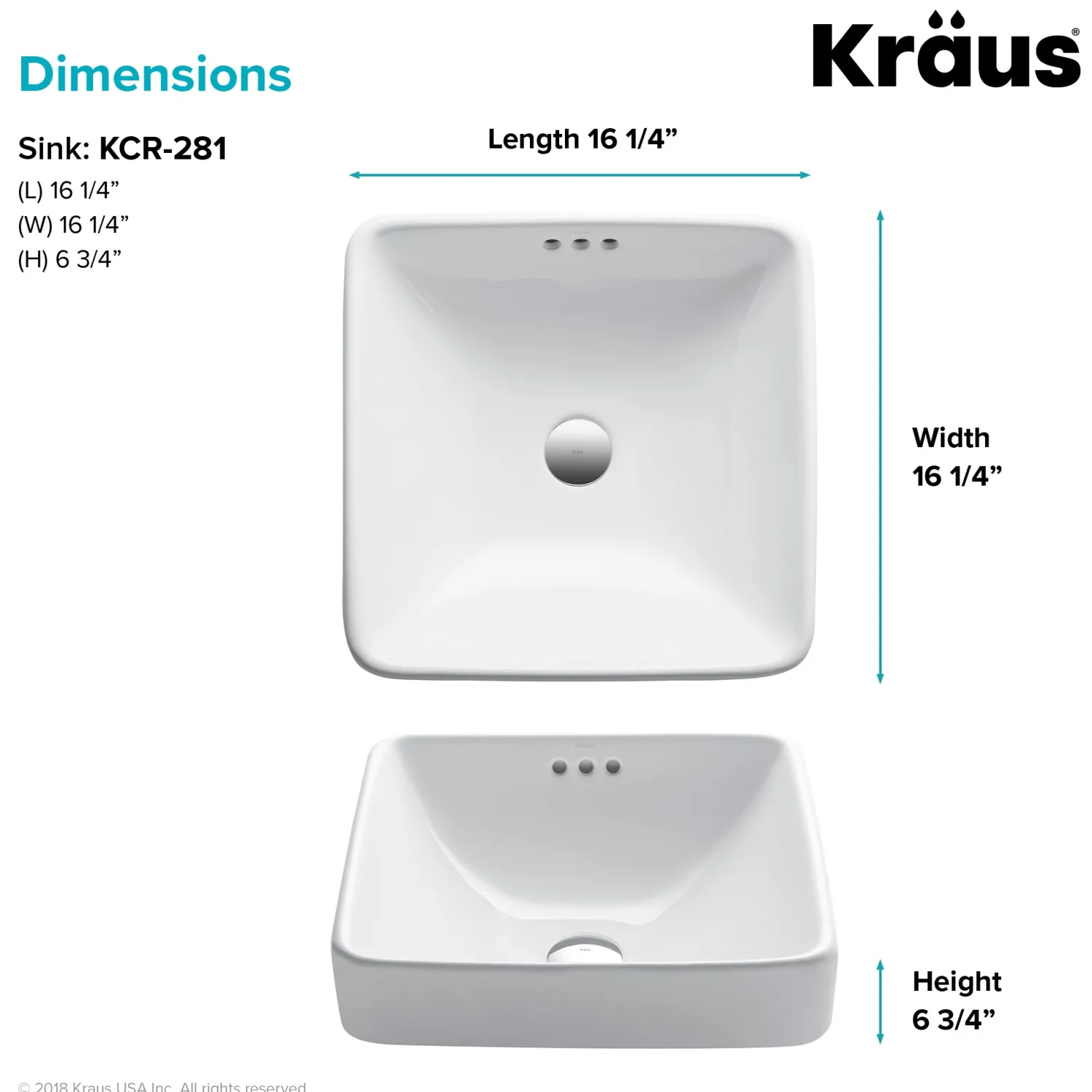 Best Elavo Series Square Ceramic Semi-Recessed Bathroom Sink in White with Overflow Semi-Recessed Sinks