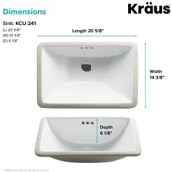 Sale Elavo Small Rectangular Ceramic Undermount Bathroom Sink in White with Overflow Undermount