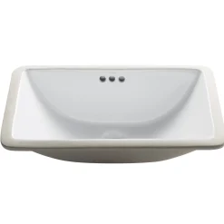Sale Elavo Small Rectangular Ceramic Undermount Bathroom Sink in White with Overflow Undermount