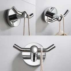 Elie Bathroom Robe and Towel Double Hook Robe Hooks