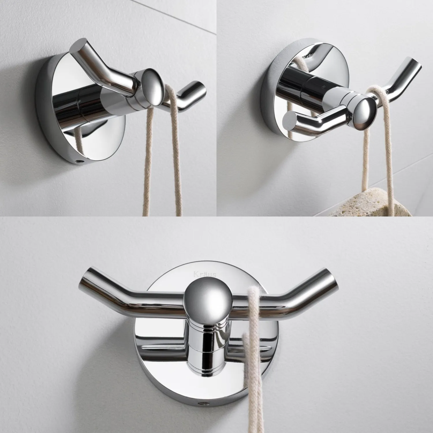 Elie Bathroom Robe and Towel Double Hook Robe Hooks
