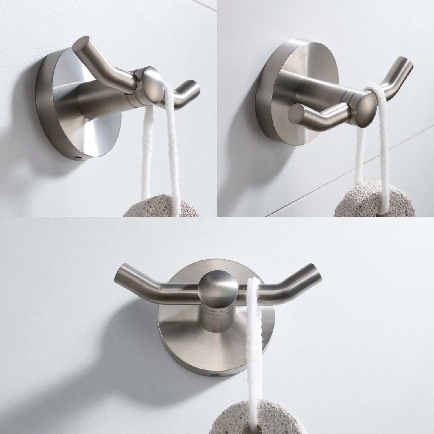 Elie Bathroom Robe and Towel Double Hook Robe Hooks