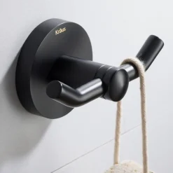 Elie Bathroom Robe and Towel Double Hook Robe Hooks