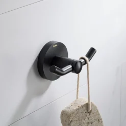 Elie Bathroom Robe and Towel Double Hook Robe Hooks