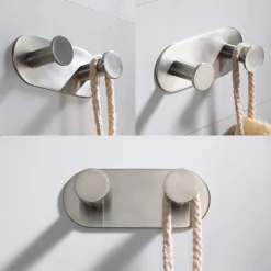 Discount Elie Bathroom Wall Mount Robe and Towel Double Hook Robe Hooks