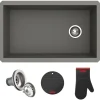 Best Forteza 32" Undermount Single Bowl Granite Kitchen Sink in Grey Single Bowl Sinks|Undermount Sinks