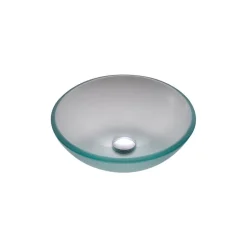 Online Frosted 14" Glass Vessel Bathroom Sink with PU-MR Above Counter / Vessel Sinks