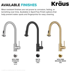 2-Function Single Handle Pull Down Kitchen Faucet in Spot-Free Brushed Brass Single Hole