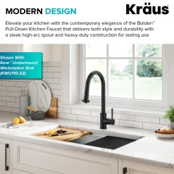 Clearance 2-Function Single Handle Pull Down Kitchen Faucet in Matte Black Single Hole