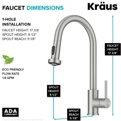 Online 2-Function Single Handle Pull Down Kitchen Faucet in Spot-Free Stainless Single Hole