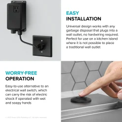 Online Garbage Disposal Push Button Air Switch Kit in Matte Black Garbage Disposals & Parts