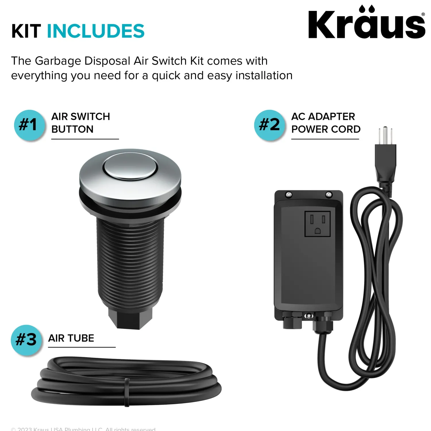 Discount Garbage Disposal Push Button Air Switch Kit in Chrome Garbage Disposals & Parts