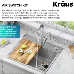Discount Garbage Disposal Push Button Air Switch Kit in Chrome Garbage Disposals & Parts