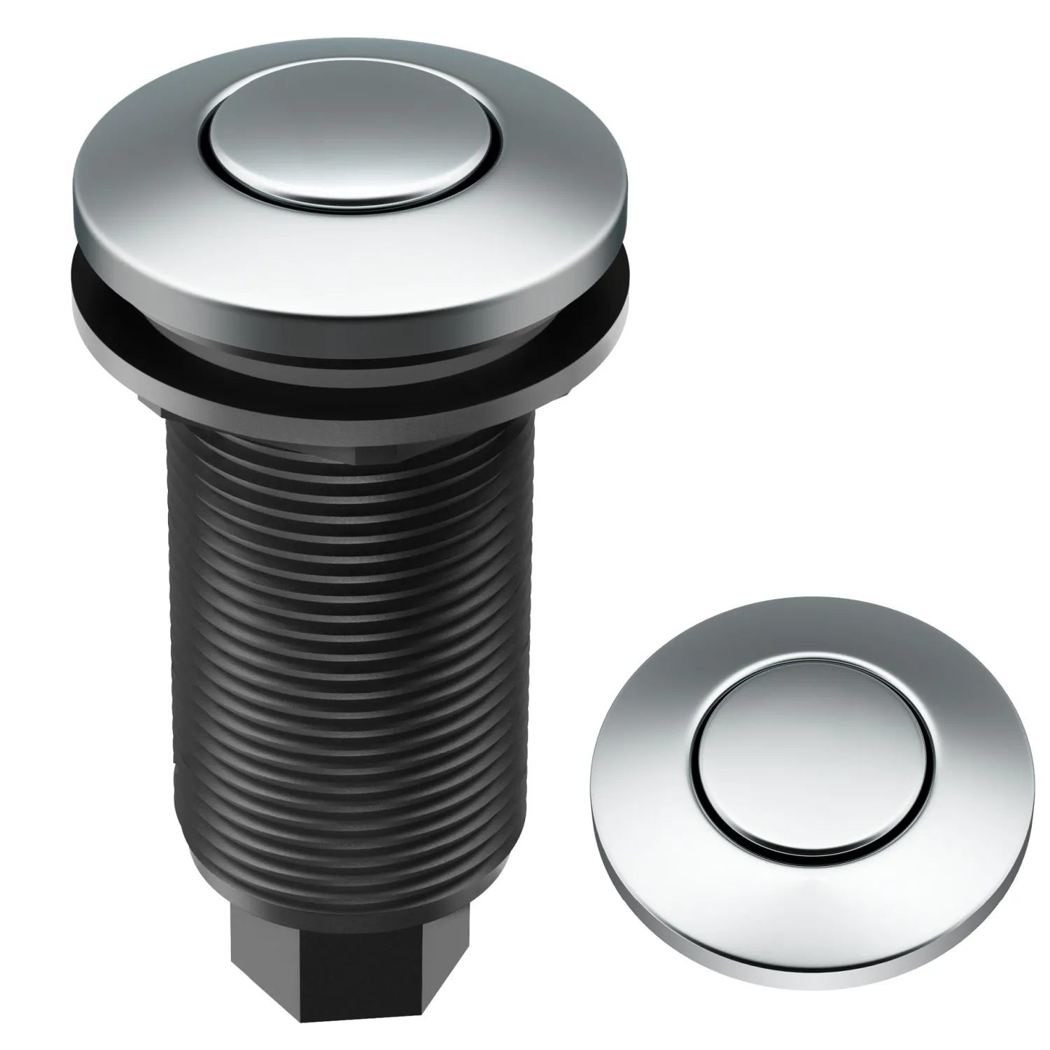 Discount Garbage Disposal Push Button Air Switch Kit in Chrome Garbage Disposals & Parts