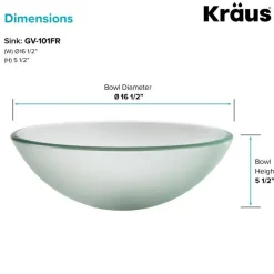 Clearance Glass Vessel Sink in Frosted Above Counter / Vessel Sinks