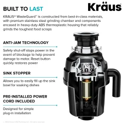 Clearance 1 HP Continuous Feed Garbage Disposal Garbage Disposals & Parts
