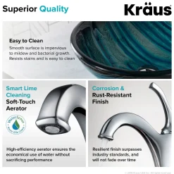 Hot 17-Inch Blue Glass Nature Series Bathroom Vessel Sink and Arlo Faucet Combo Set with Pop-Up Drain Sink And Faucet Combos|Above Counter / Vessel Sinks