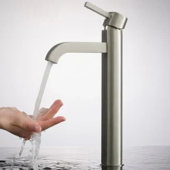 Sale 14-Inch Clear Glass Bathroom Vessel Sink and Ramus Faucet Combo Set with Pop-Up Drain Sink And Faucet Combos|Above Counter / Vessel Sinks