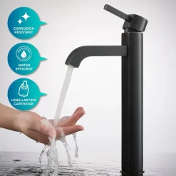 Sale 14-Inch Clear Glass Bathroom Vessel Sink and Ramus Faucet Combo Set with Pop-Up Drain Sink And Faucet Combos|Above Counter / Vessel Sinks