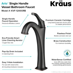 New 16 1/2-Inch Crystal Clear Glass Bathroom Vessel Sink and Arlo Faucet Combo Set with Pop-Up Drain Sink And Faucet Combos|Above Counter / Vessel Sinks