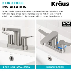 Clearance Indy 2-Handle 4-inch Center-set Bathroom Faucet in Spot-Free Brushed Nickel 4