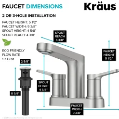 Clearance Indy 2-Handle 4-inch Center-set Bathroom Faucet in Spot-Free Brushed Nickel 4