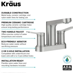 Clearance Indy 2-Handle 4-inch Center-set Bathroom Faucet in Spot-Free Brushed Nickel 4