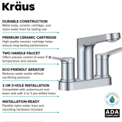 Discount Indy 2-Handle 4-inch Centerset Bathroom Faucet in Chrome 4