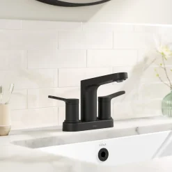 Indy 2-Handle 4-inch Centerset Bathroom Faucet in Matte Black 4