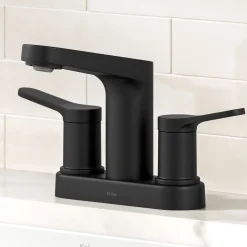 Indy 2-Handle 4-inch Centerset Bathroom Faucet in Matte Black 4