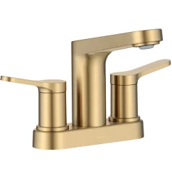 Clearance Indy 2-Handle 4-inch Centerset Bathroom Faucet in Spot-Free Brushed Brass 4" Center Set