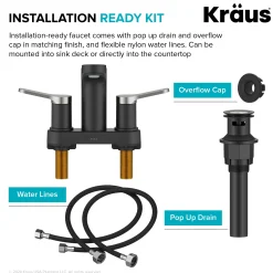 Best Indy 2-Handle 4-inch Centerset Bathroom Faucet in Matte Black with Brushed Nickel 4" Center Set