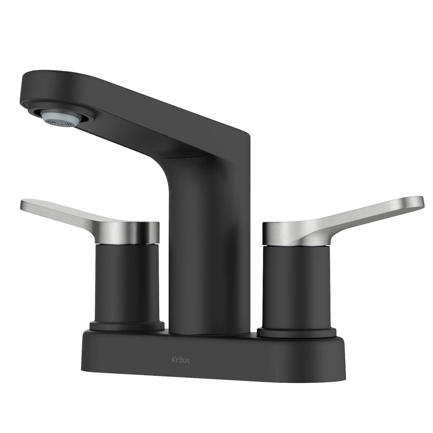 Best Indy 2-Handle 4-inch Centerset Bathroom Faucet in Matte Black with Brushed Nickel 4" Center Set