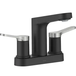 Best Indy 2-Handle 4-inch Centerset Bathroom Faucet in Matte Black with Brushed Nickel 4