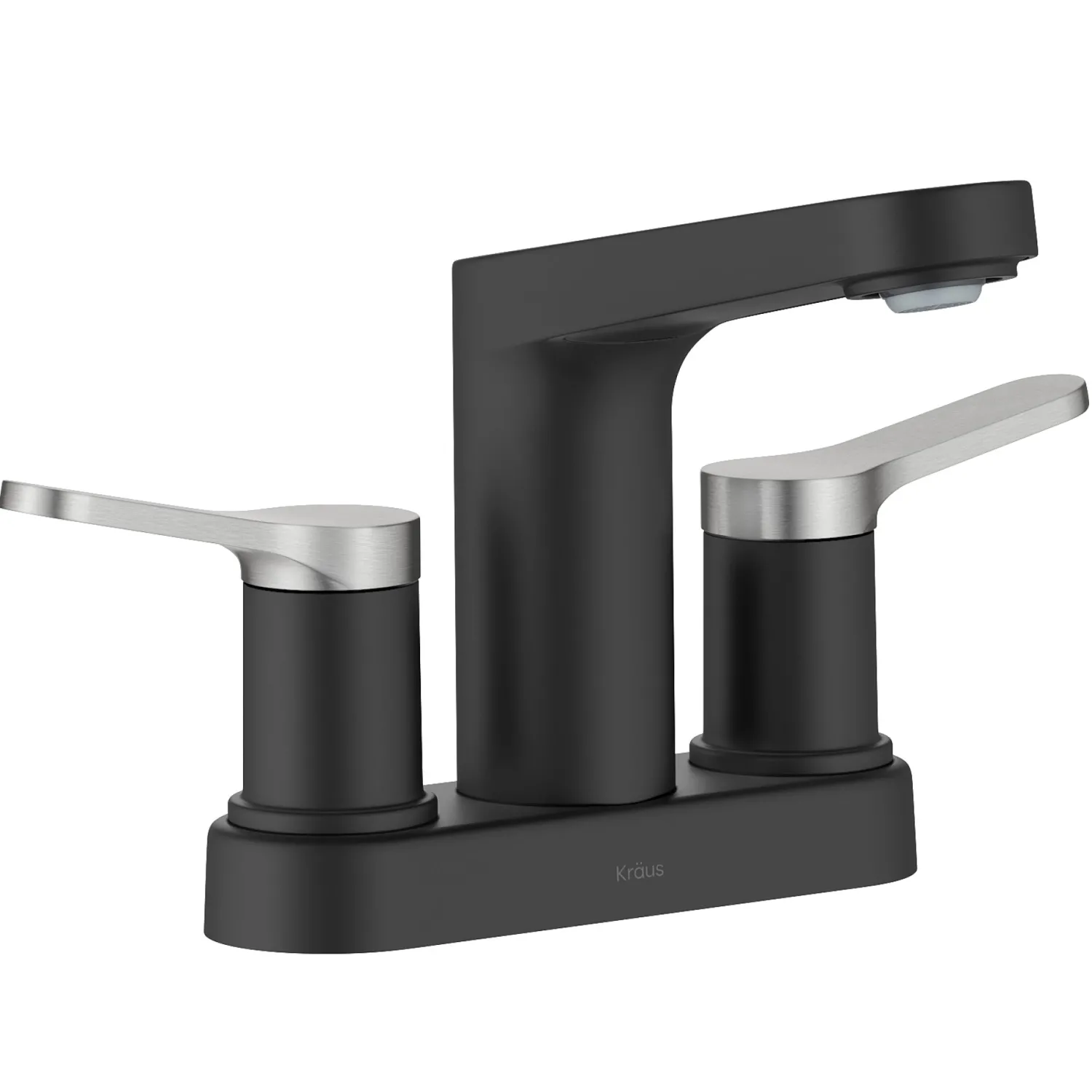 Best Indy 2-Handle 4-inch Centerset Bathroom Faucet in Matte Black with Brushed Nickel 4" Center Set