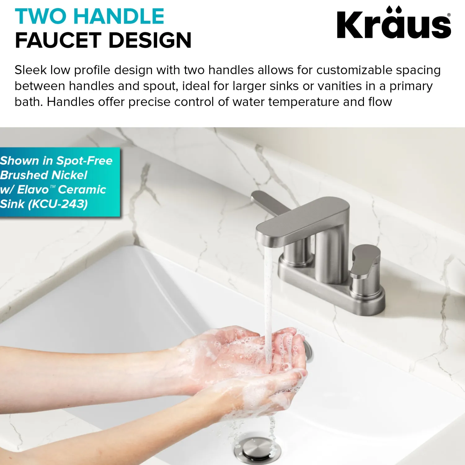 Best Indy 2-Handle 4-inch Centerset Bathroom Faucet in Matte Black with Brushed Nickel 4" Center Set