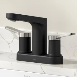 Best Indy 2-Handle 4-inch Centerset Bathroom Faucet in Matte Black with Brushed Nickel 4
