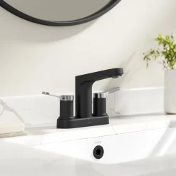 Best Indy 2-Handle 4-inch Centerset Bathroom Faucet in Matte Black with Brushed Nickel 4