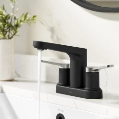 Best Indy 2-Handle 4-inch Centerset Bathroom Faucet in Matte Black with Brushed Nickel 4