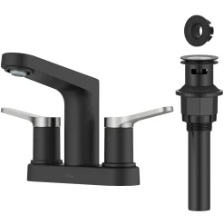 Best Indy 2-Handle 4-inch Centerset Bathroom Faucet in Matte Black with Brushed Nickel 4