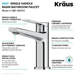 Discount Indy Single Handle Bathroom Faucet in Chrome Single Hole