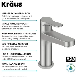 Discount Indy Single Handle Bathroom Faucet in Spot-Free Brushed Nickel Single Hole