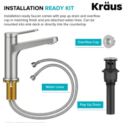 Discount Indy Single Handle Bathroom Faucet in Spot-Free Brushed Nickel Single Hole