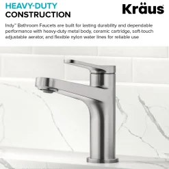 Discount Indy Single Handle Bathroom Faucet in Spot-Free Brushed Nickel Single Hole