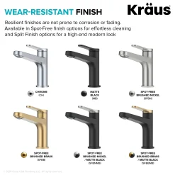 Indy Single Handle Bathroom Faucet in Matte Black with Brushed Brass Single Hole