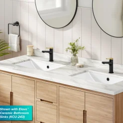 Indy Single Handle Bathroom Faucet in Matte Black with Brushed Brass Single Hole
